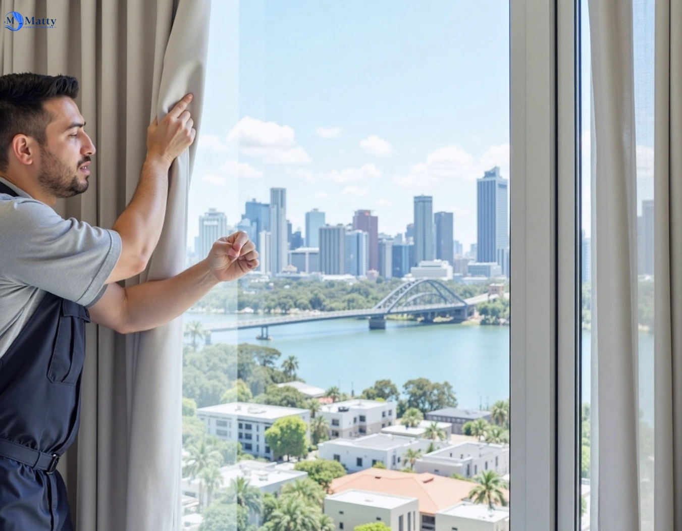 Professional curtain steam cleaning service zillmere QLD by Matty Curtain Cleaning